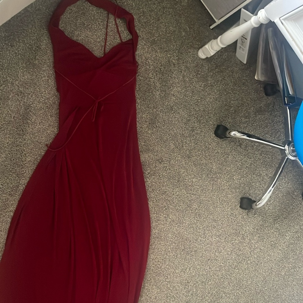 Dark red Lucy in the sky backless/maxi prom dress